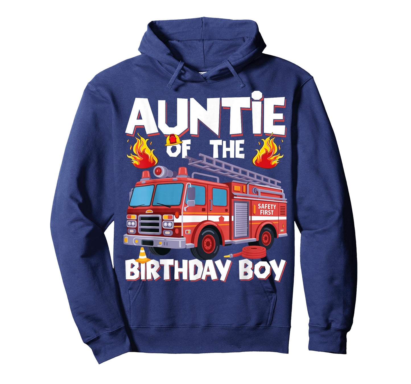 Auntie of The Birthday Boy Fire Truck Firefighter Aunt Bday T-Shirt