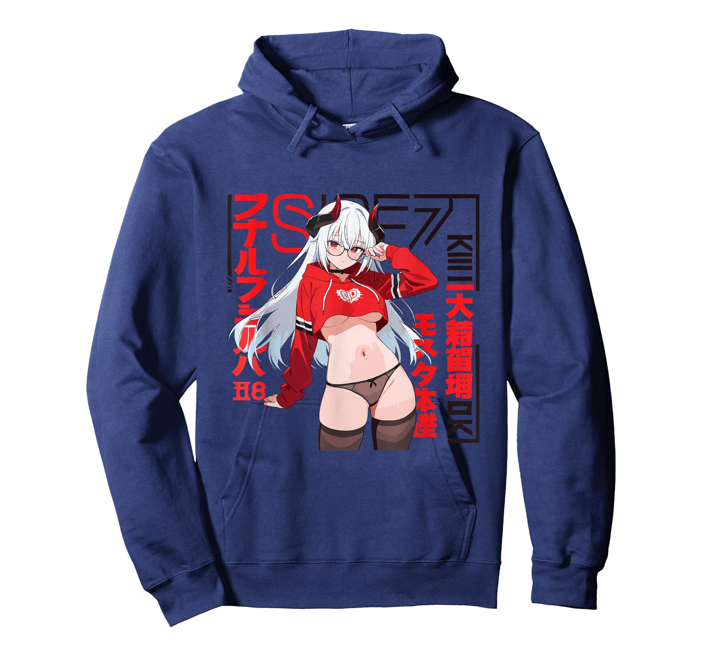 Waifu Sexy Anime Girl Glasses Horns Japanese Style T-Shirt