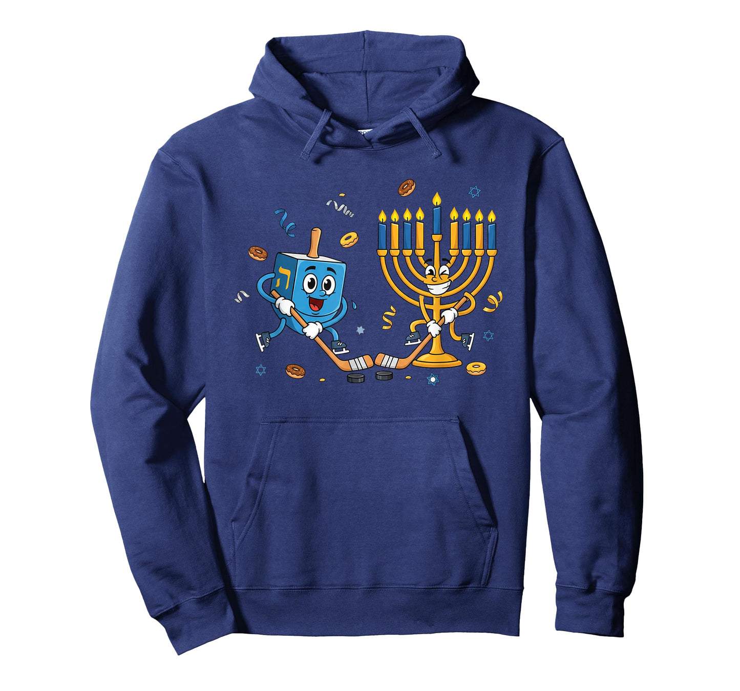 Funny Hockey Dreidel Menorah Hanukkah Kids Womens Mens T-Shirt