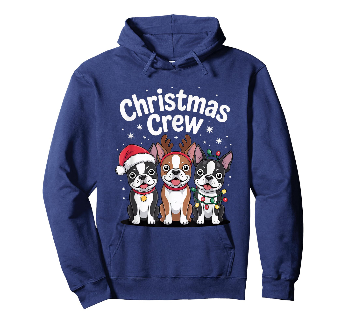 Christmas Crew Xmas Puppy Dog Funny Christmas Boston Terrier T-Shirt