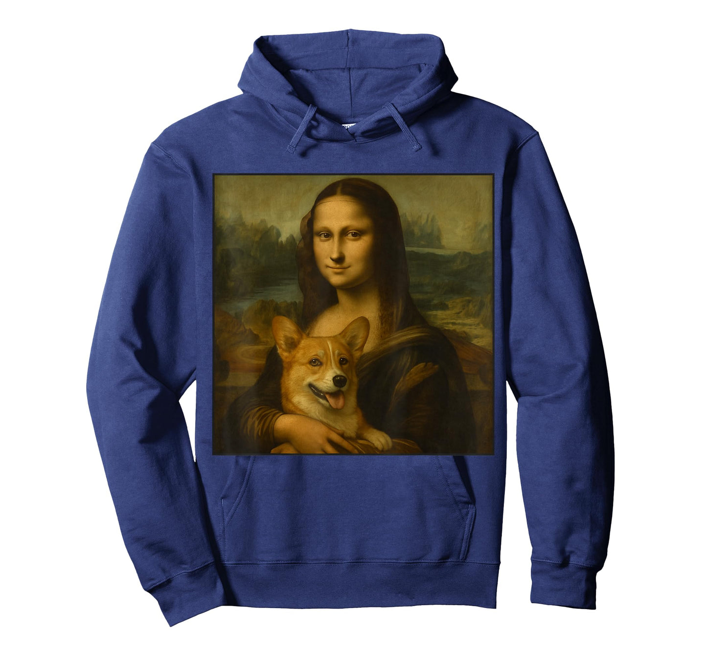 Mona Lisa Holding Corgi Funny Dog Lover Art Parody Painting T-Shirt