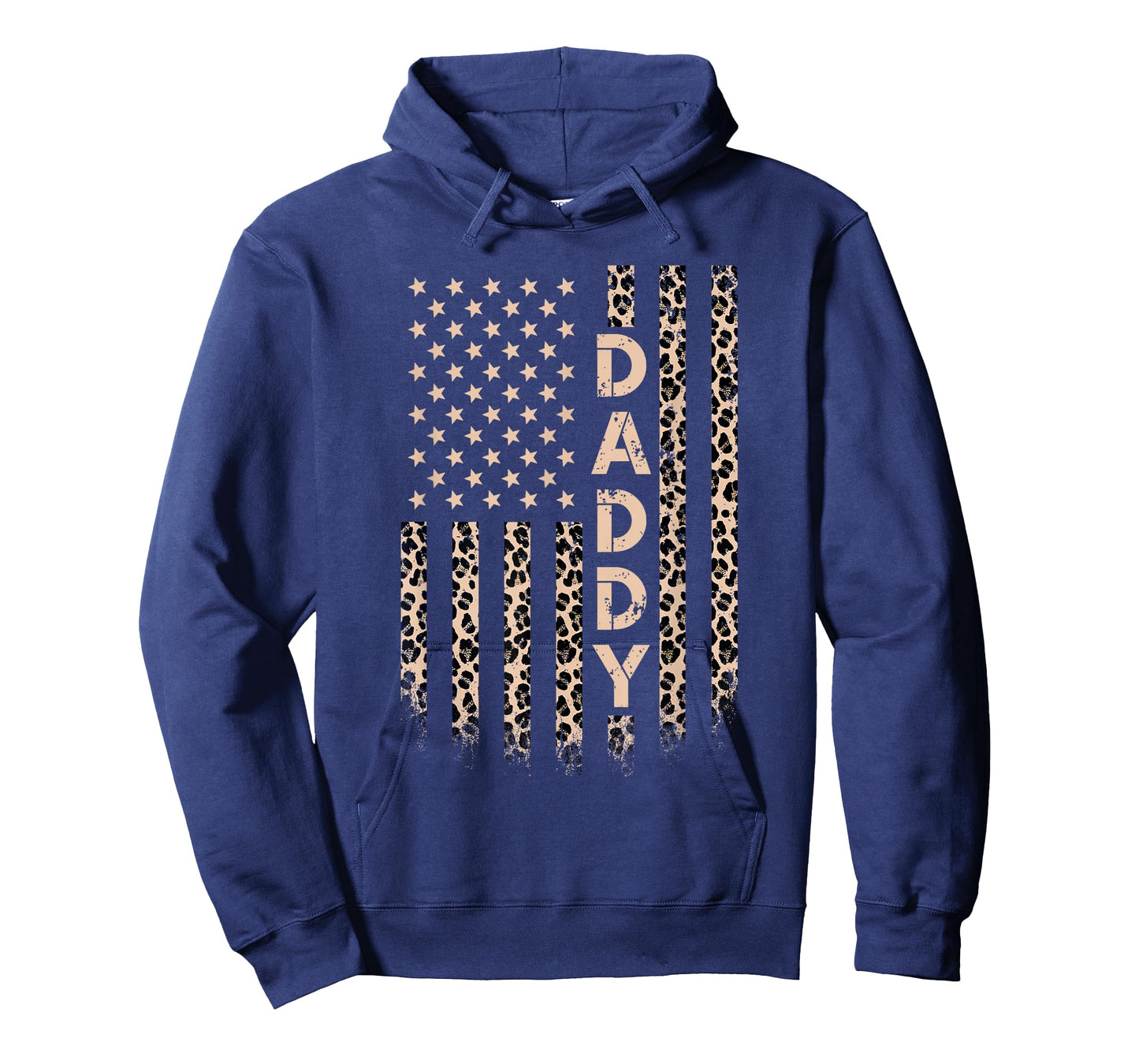 Daddy American Flag USA Leopard Print Dad T-Shirt