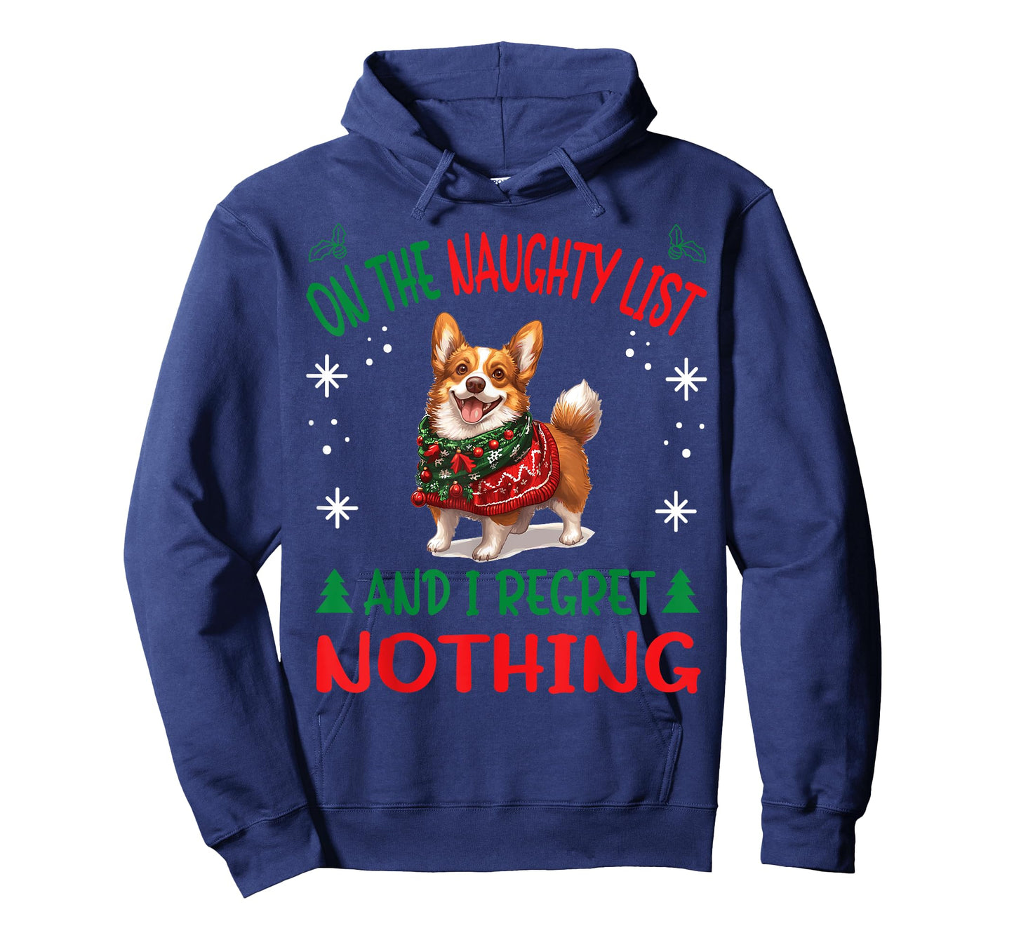 Cute Cardigan Welsh Corgi Dog Christmas On The Naughty List T-Shirt