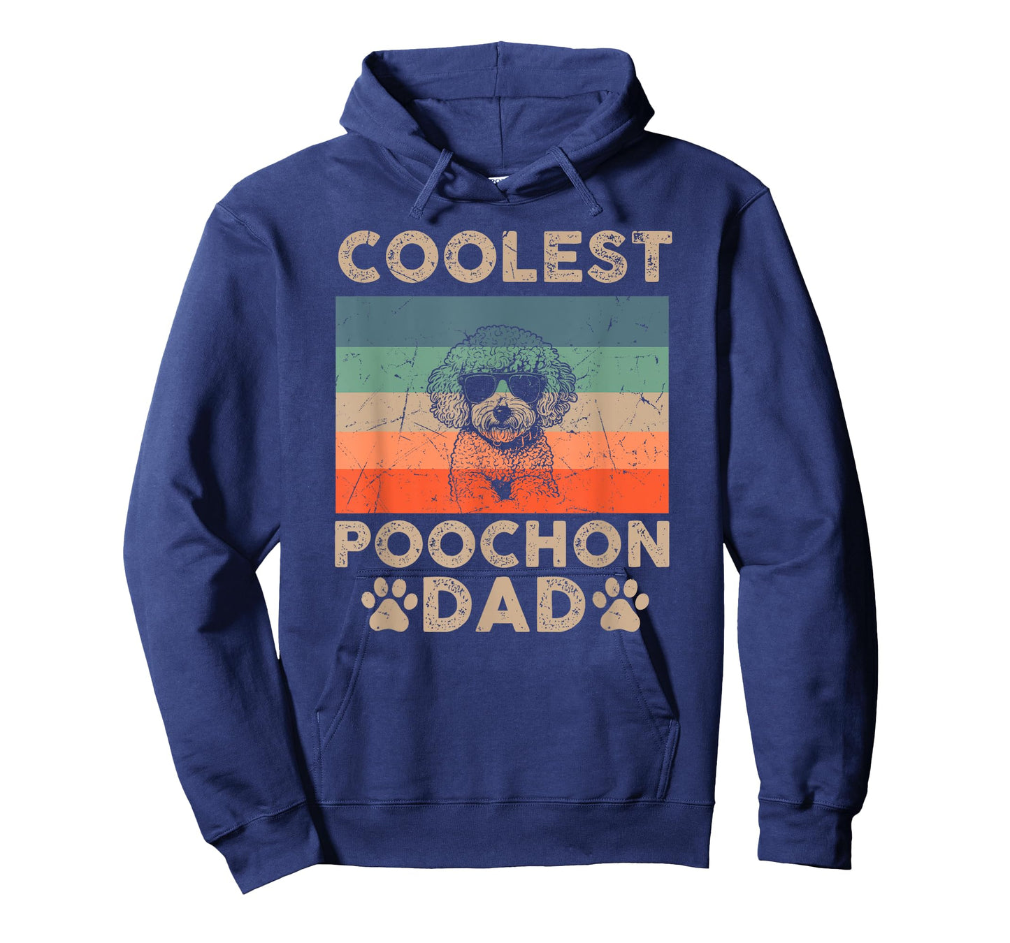 Vintage Coolest Poochon Dad Dog With Sunglasses Funny Dog T-Shirt for Men Women Kids