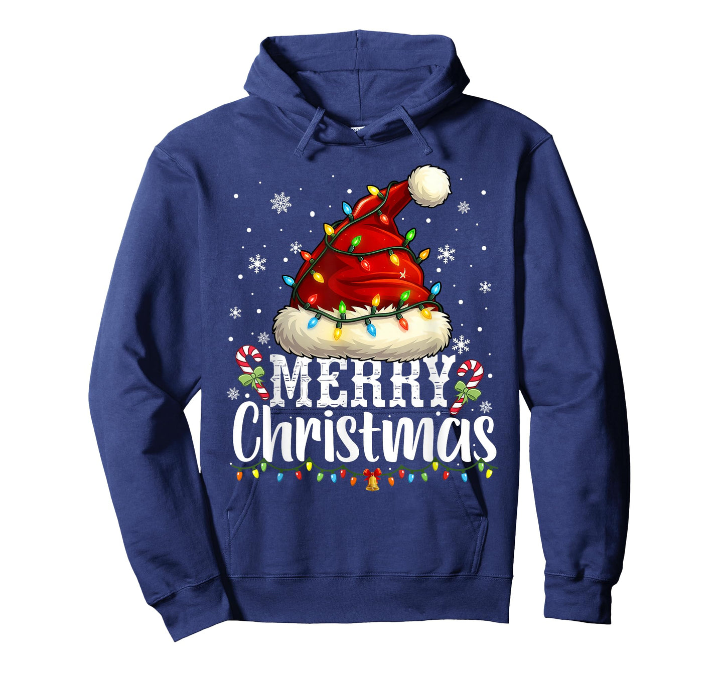 Merry Christmas Lights Santa Hat Xmas Family Pajamas Holiday T-Shirt
