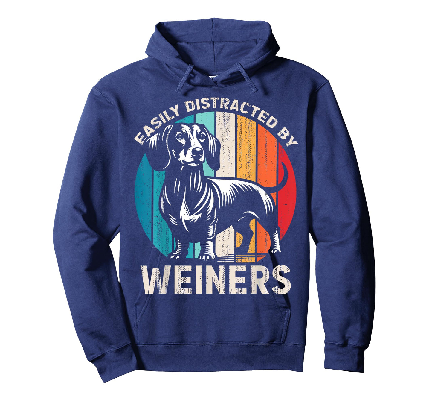 Easily Distracted By Weiners Funny Dog Lover Retro T-Shirt