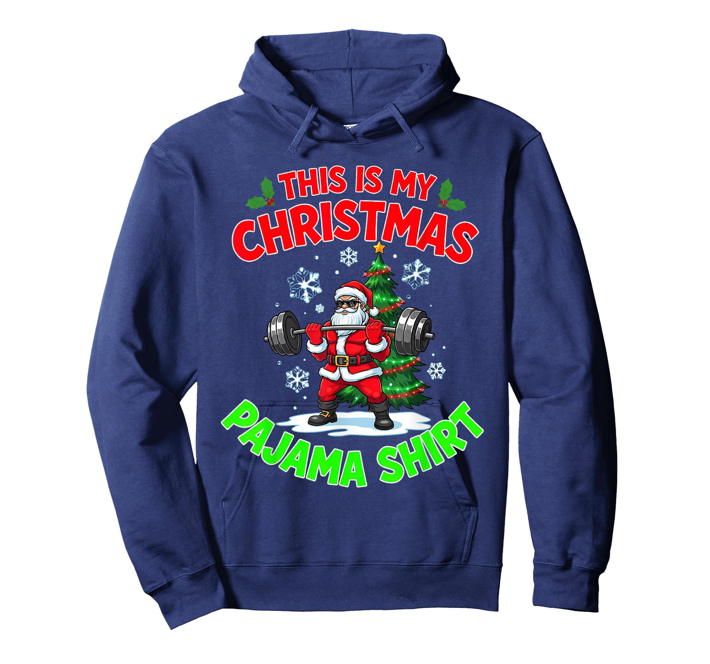 This is My Christmas Pajama Santa Playing Lifting Weights T-Shirt