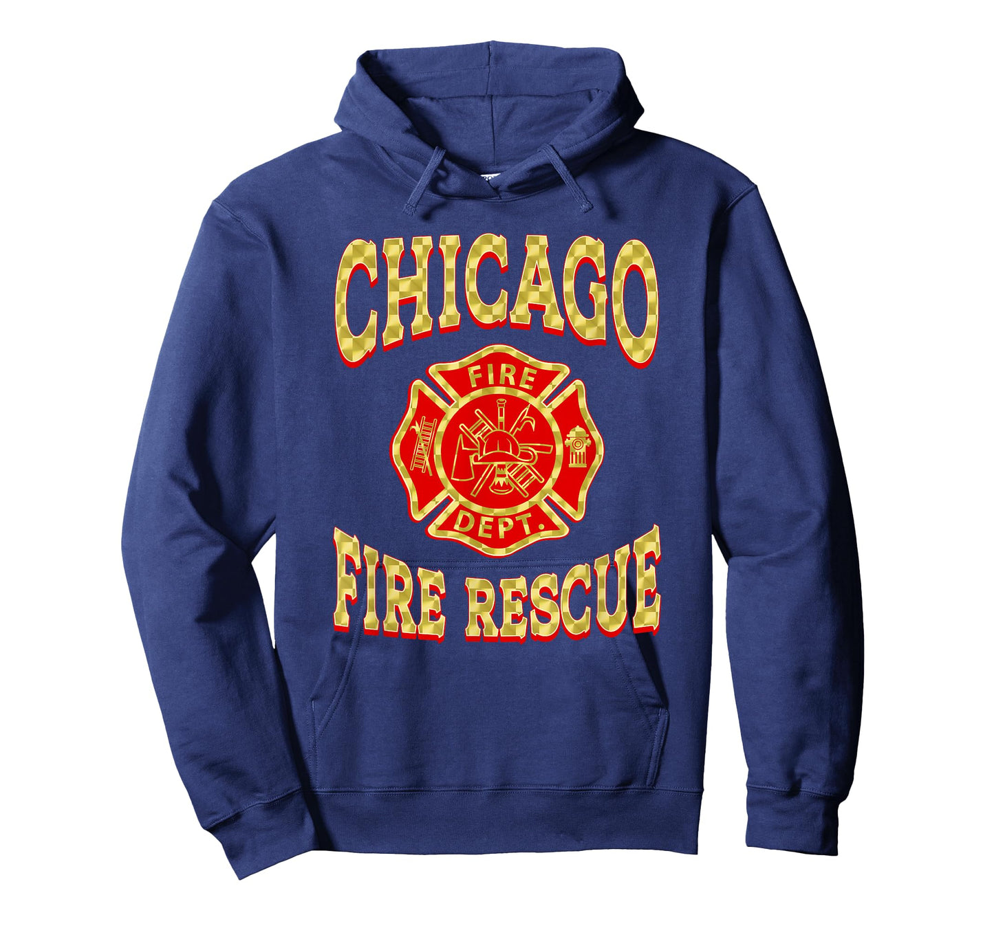 Retro Fire Department Chicago Firefighter Flag Rescue T-Shirt
