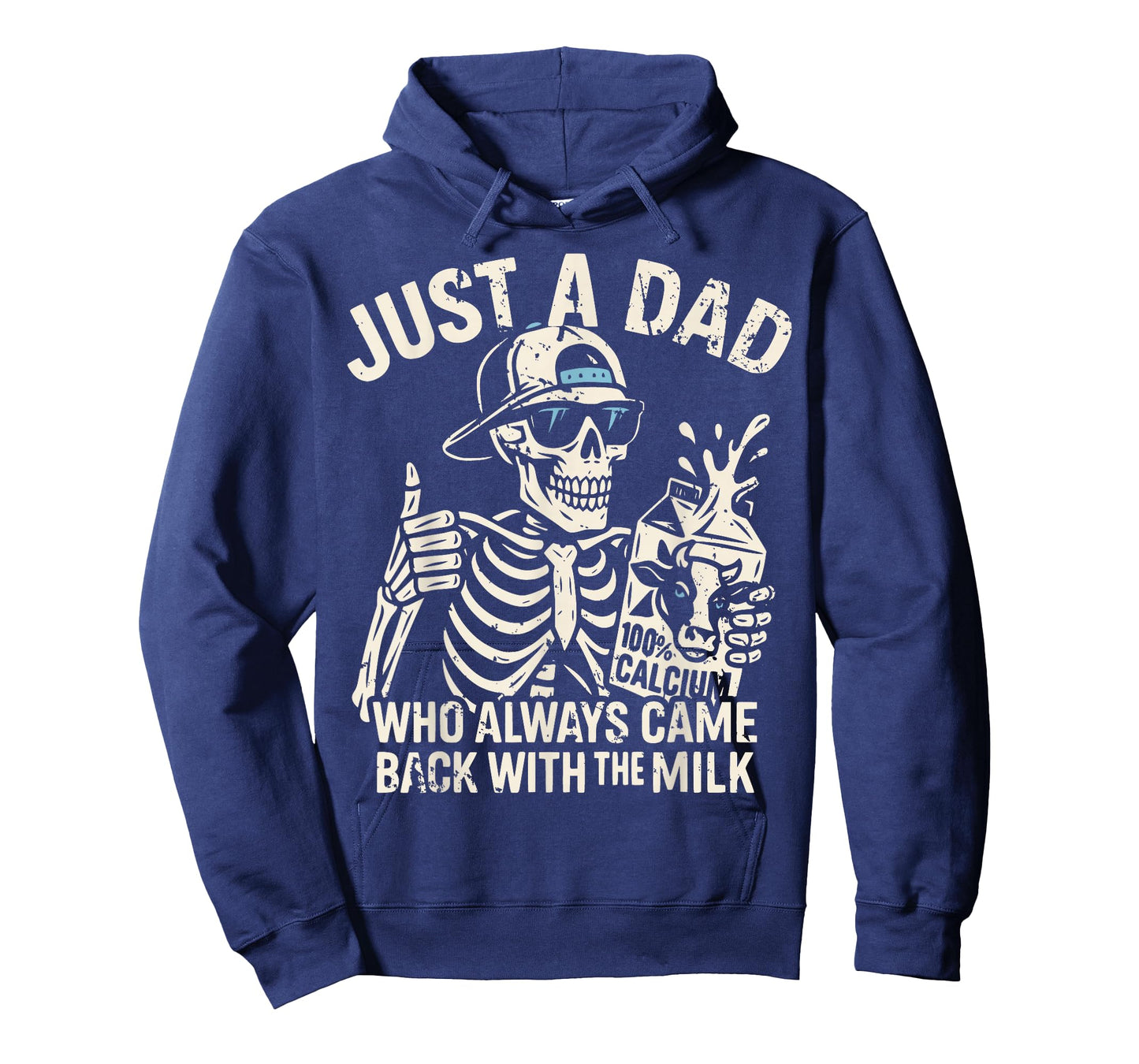 Skeleton Funny Just A Dad Who Always Came Back With The Milk T-Shirt