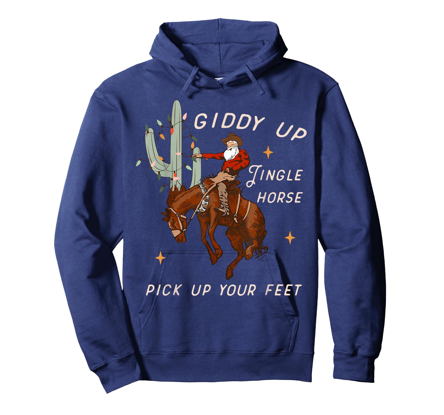 Giddy Up Jingle Horse Santa Cowboy Western Christmas Xmas T-Shirt