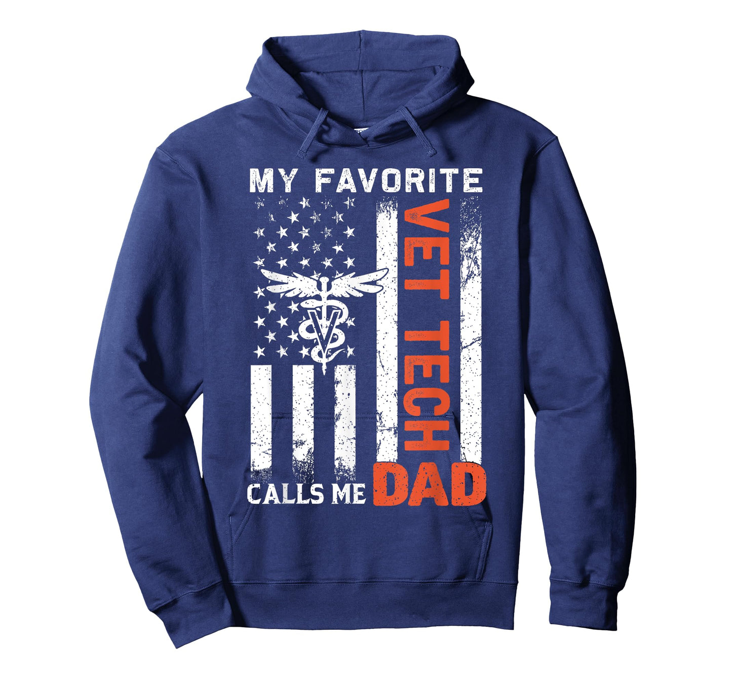 My Favorite Vet Tech Calls Me Dad USA Flag Father's Day T-Shirt