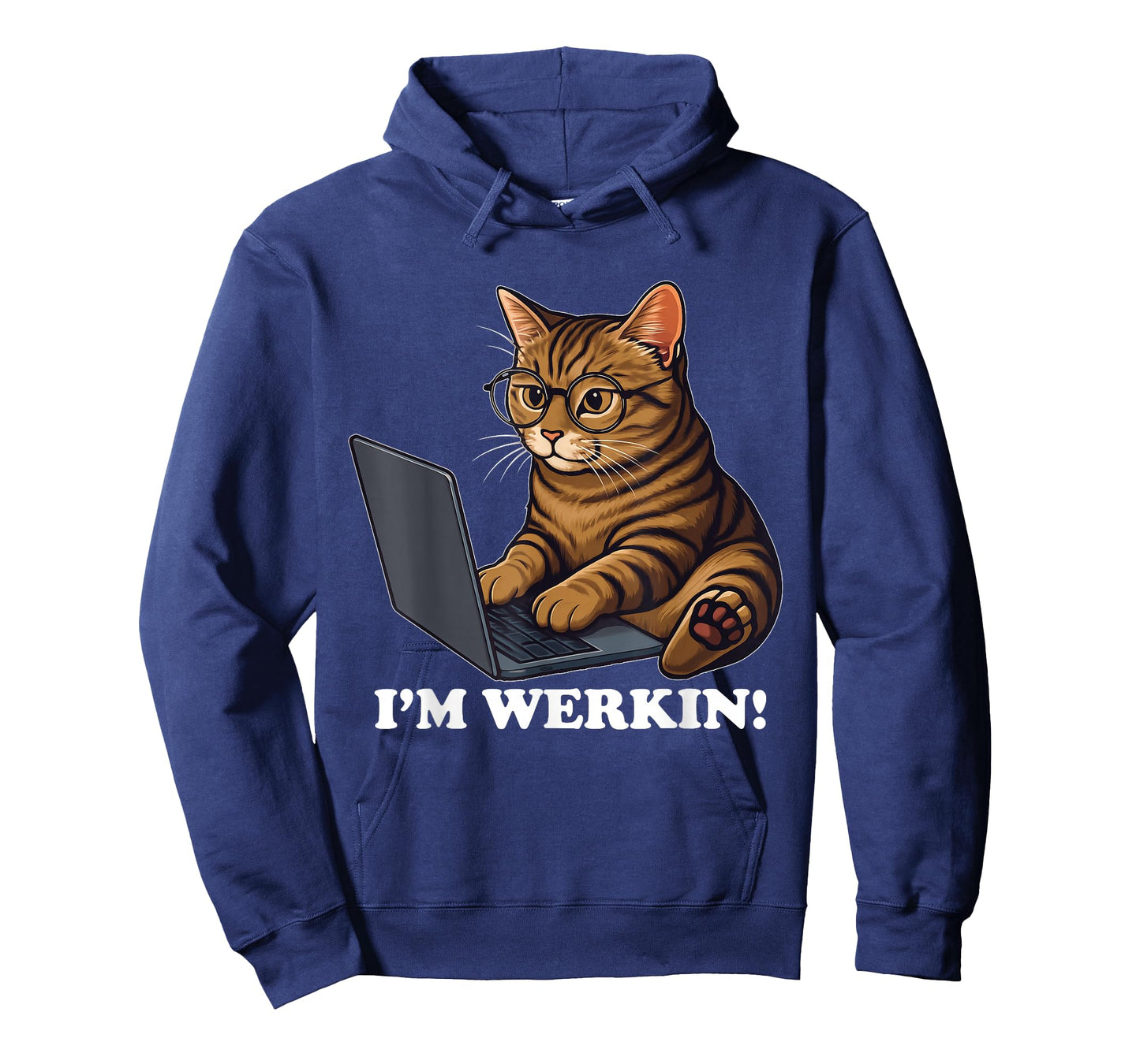 Funny Cat I'm Werkin Working from Home Cat On Laptop Meme T-Shirt