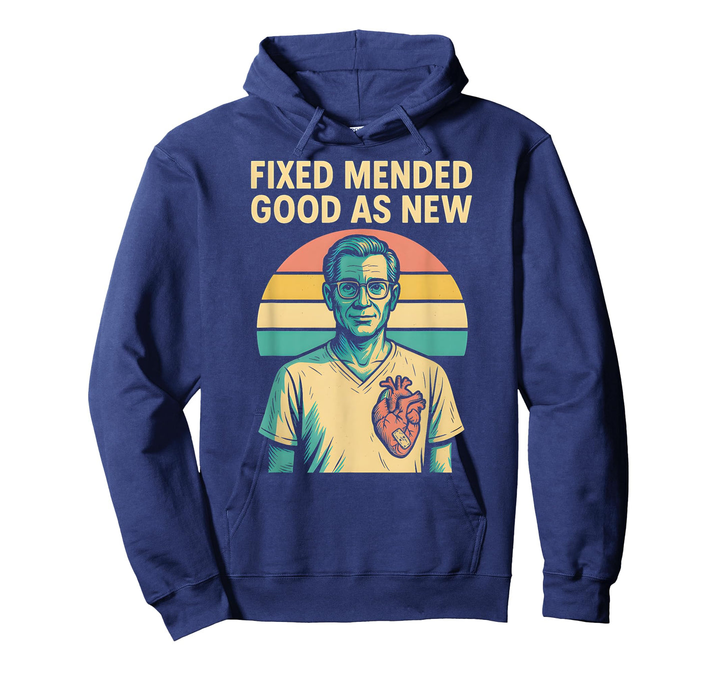 Cardiac Surgery Fixed Mended Retro Mens Get Well T-Shirt