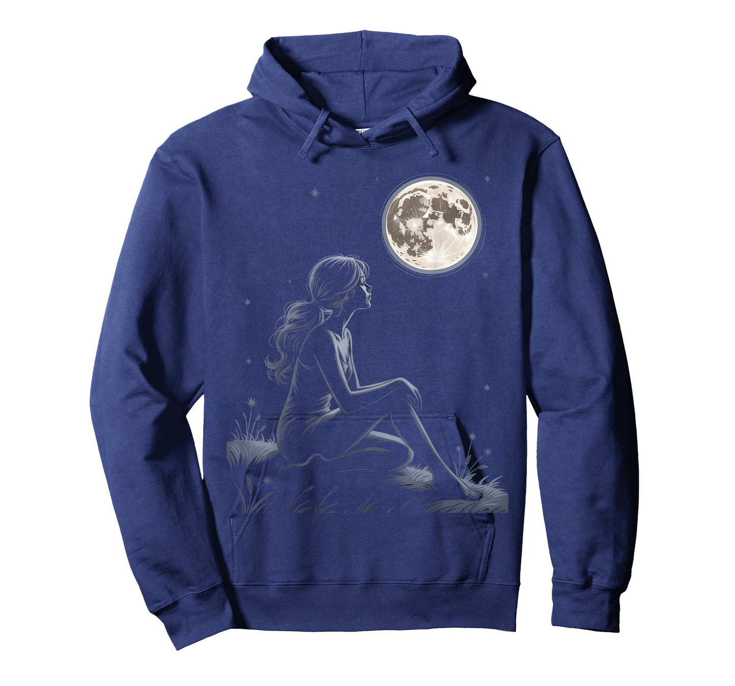 Full Moon Feelings Girl Design Astrology Galaxy Silhouette T-Shirt