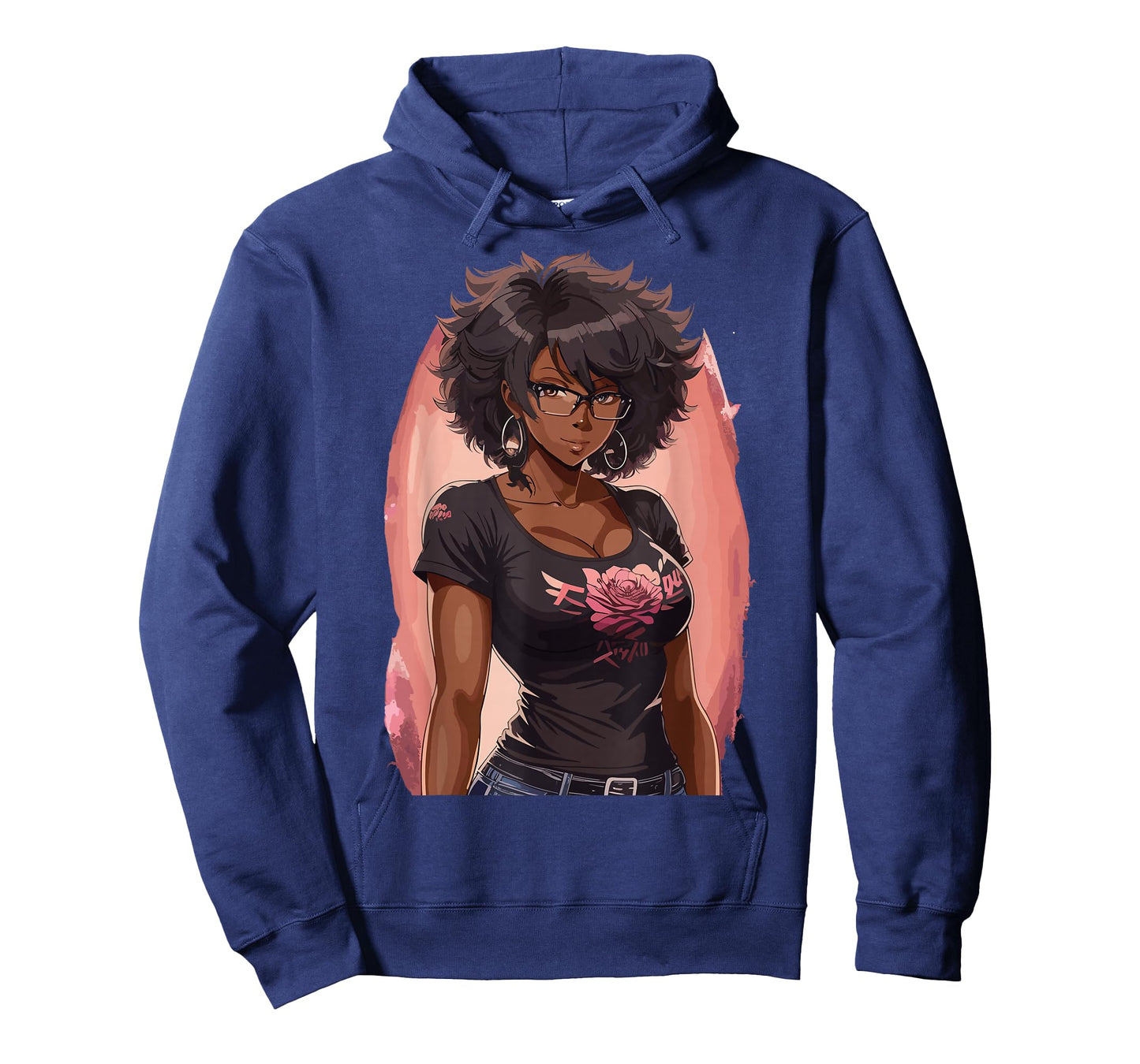 Black Anime Girl Kawaii Waifu Aesthetic Japanese T-Shirt