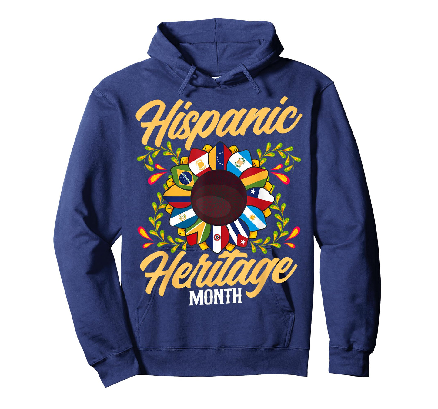 Hispanic Heritage Month Latino Countries Flags Sunflower T-Shirt