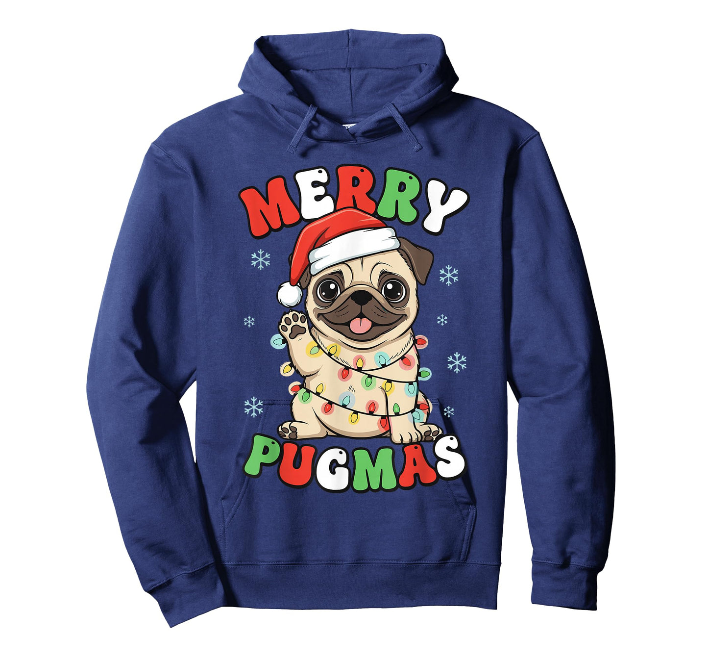 Pug Christmas Pajamas Shirt for Women, Funny Merry Pugmas T-Shirt