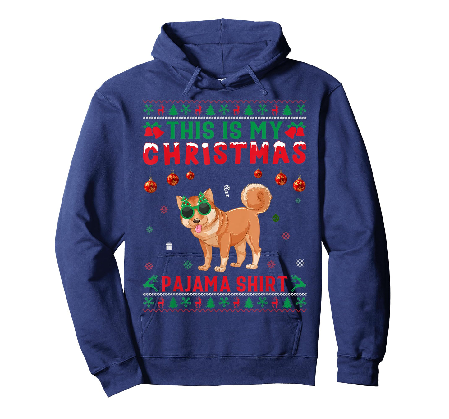 Ugly Xmas Holiday This Is My Shiba Inu Dog Christmas Pajama T-Shirt