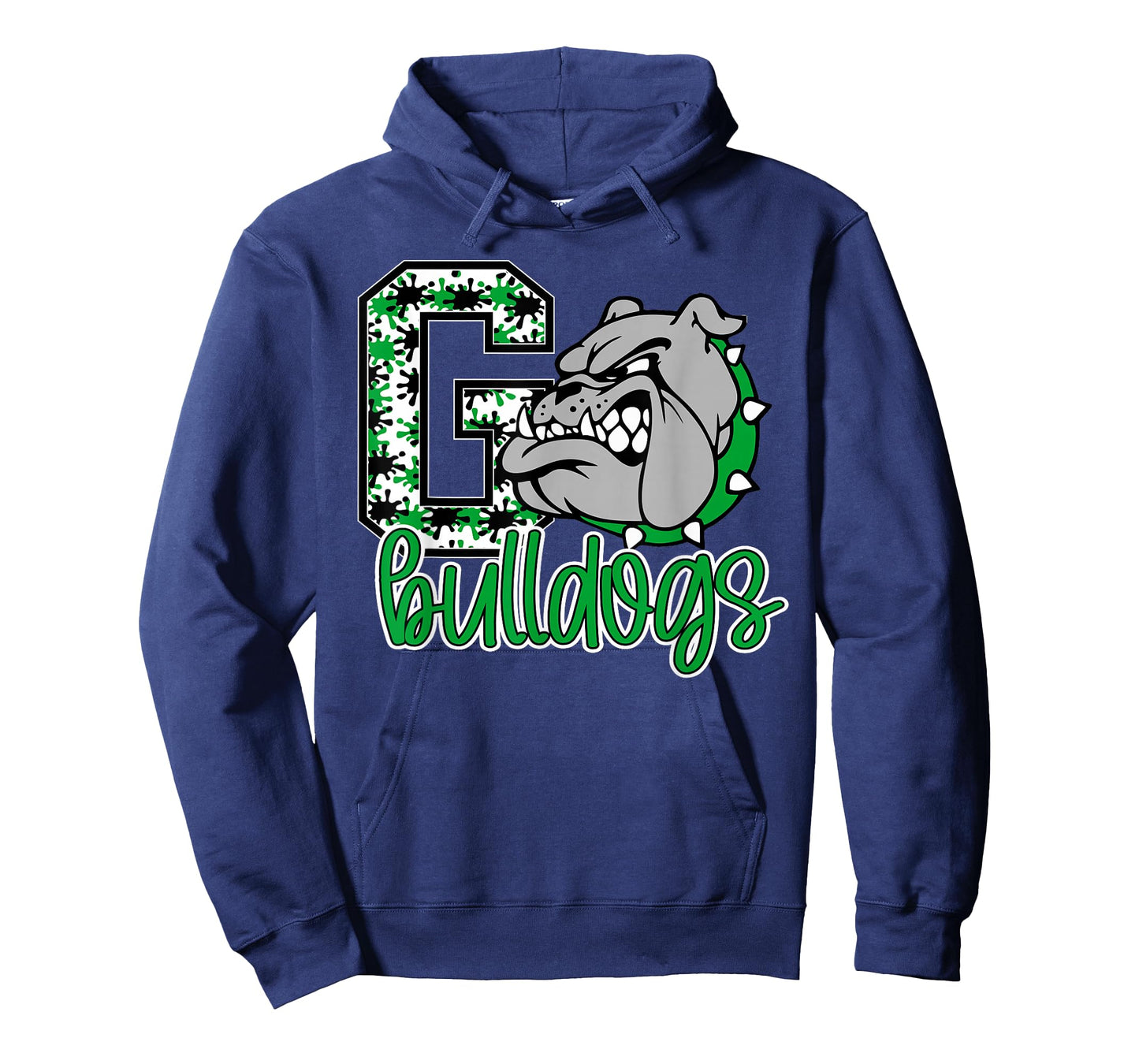 Go Bulldogs Green Bulldog Pride School Spirit Mascot Bulldog T-Shirt