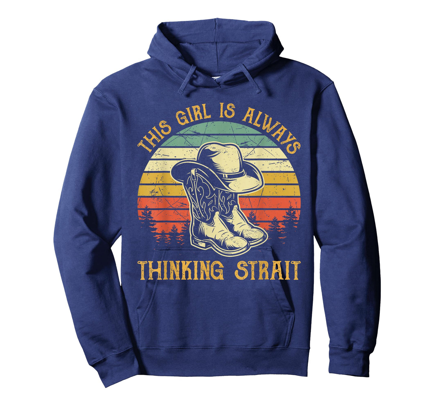 This Girl Is Always Thinking Strait Country Western Cowgirl T-Shirt