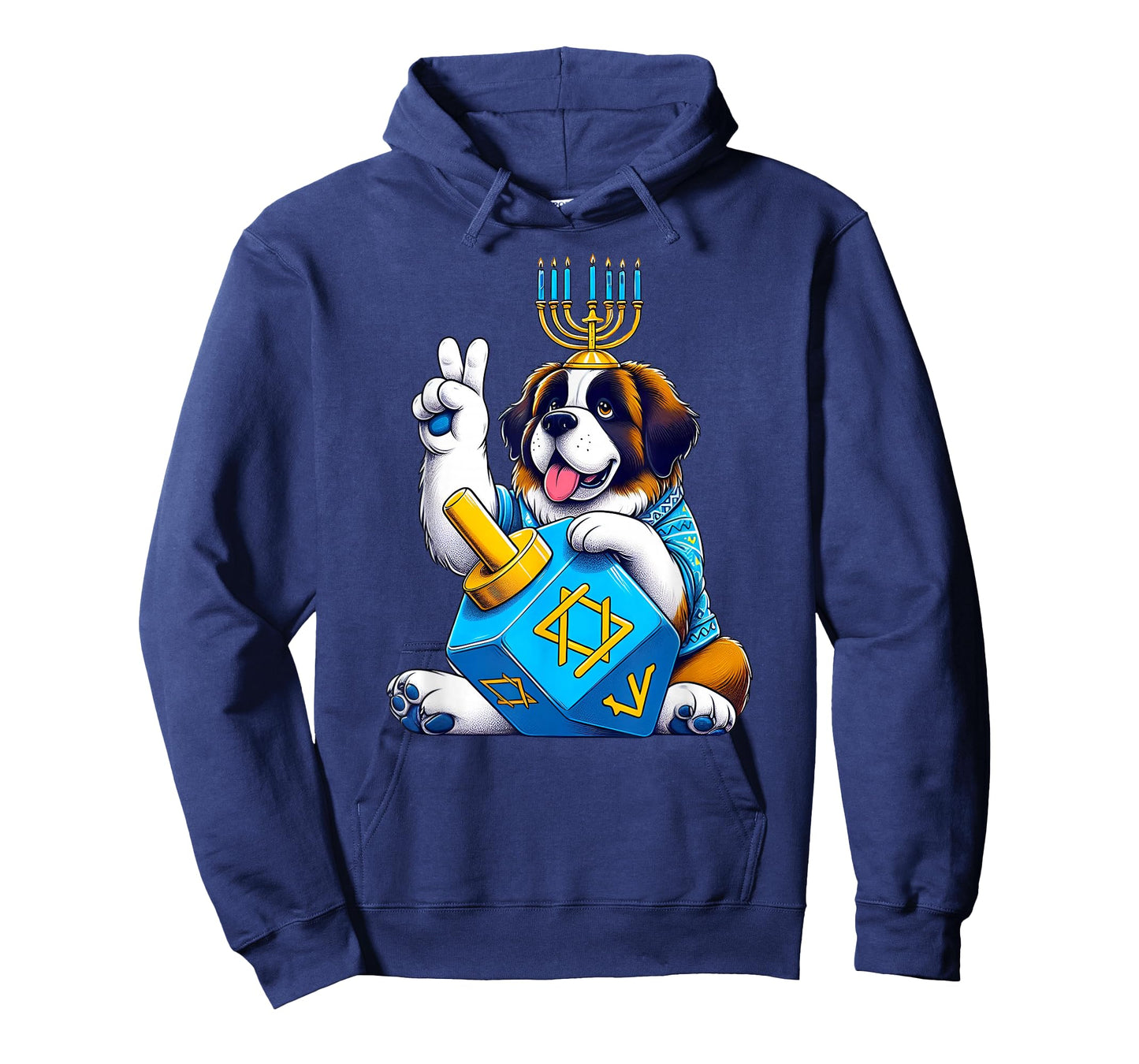 Saint Bernard Menorah Dreidel Jewish Hanukkah Womens Mens T-Shirt