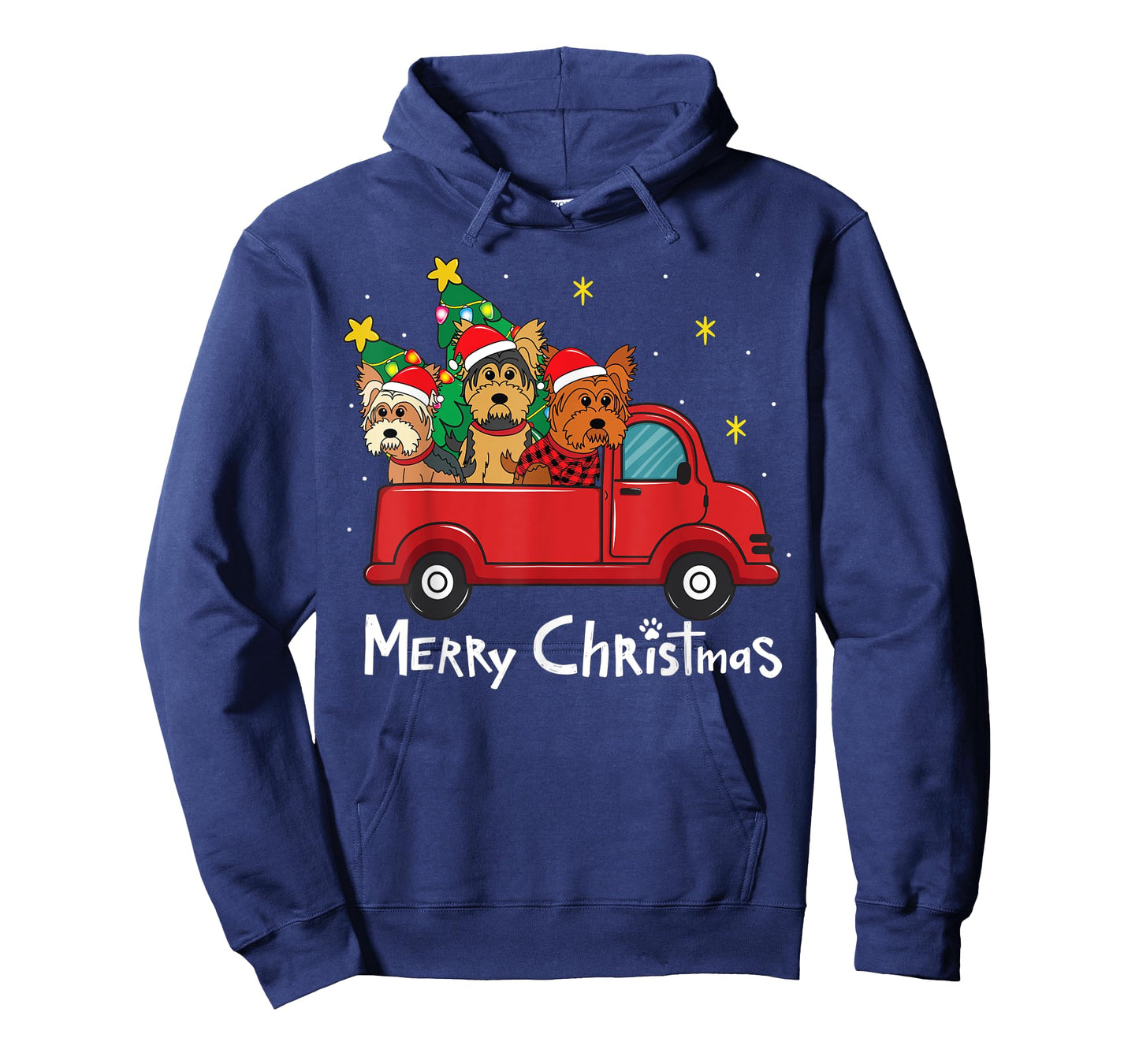 Yorkshire Yorkie Christmas Truck Tree Mom Dad Xmas Dog Gift T-Shirt for Men Women Kids