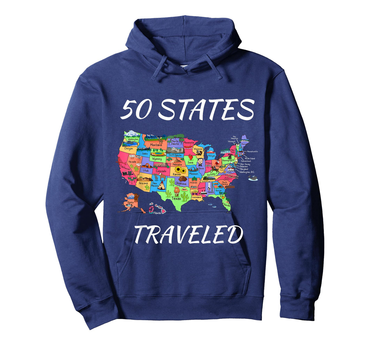 USA Travel Gift Visit 50 States Map T-Shirt
