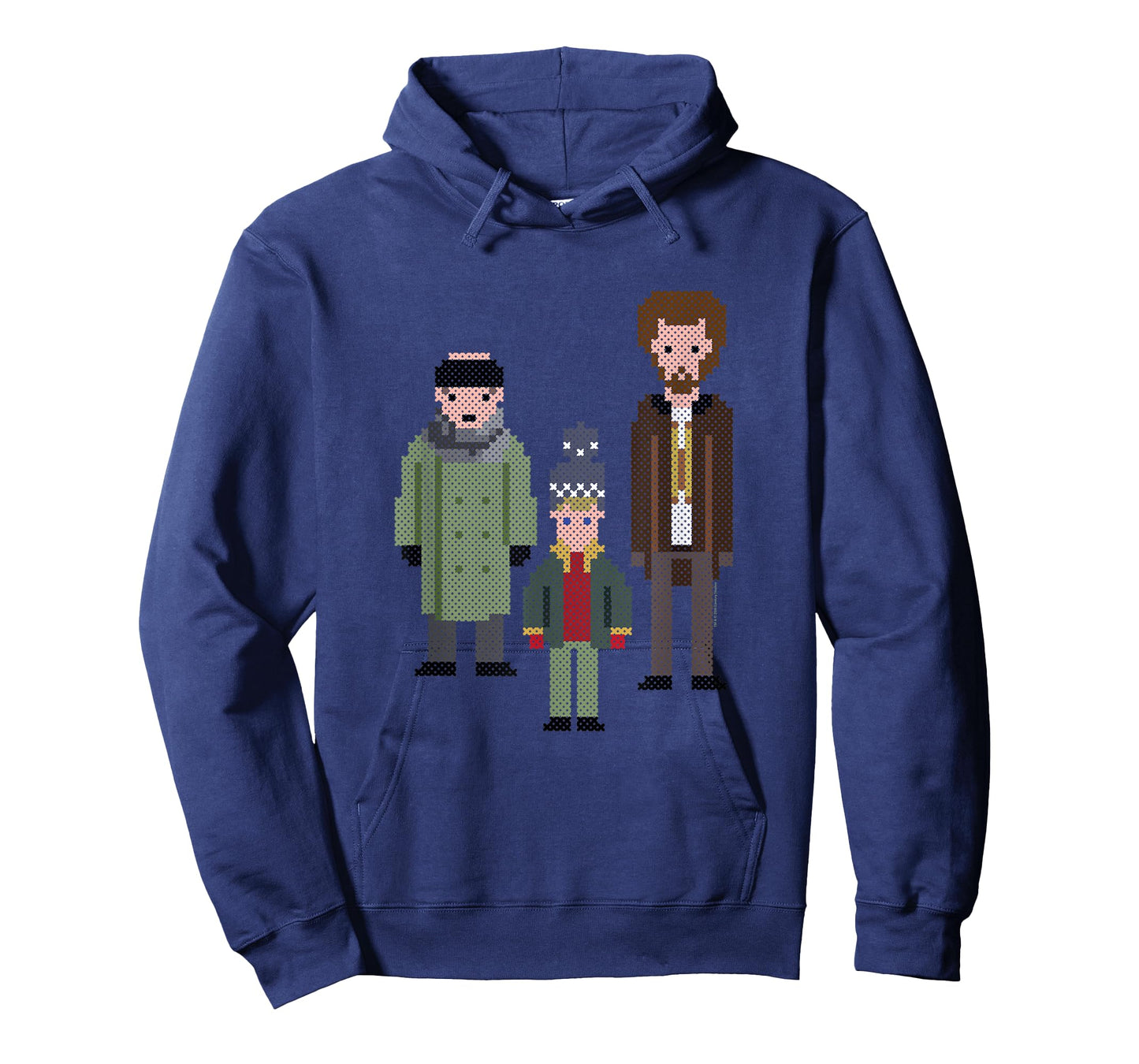 20th Century Studios Home Alone Kevin and the Wet Bandits Cross-Stitch Pattern Unisex T-Shirt, Blue, Small
