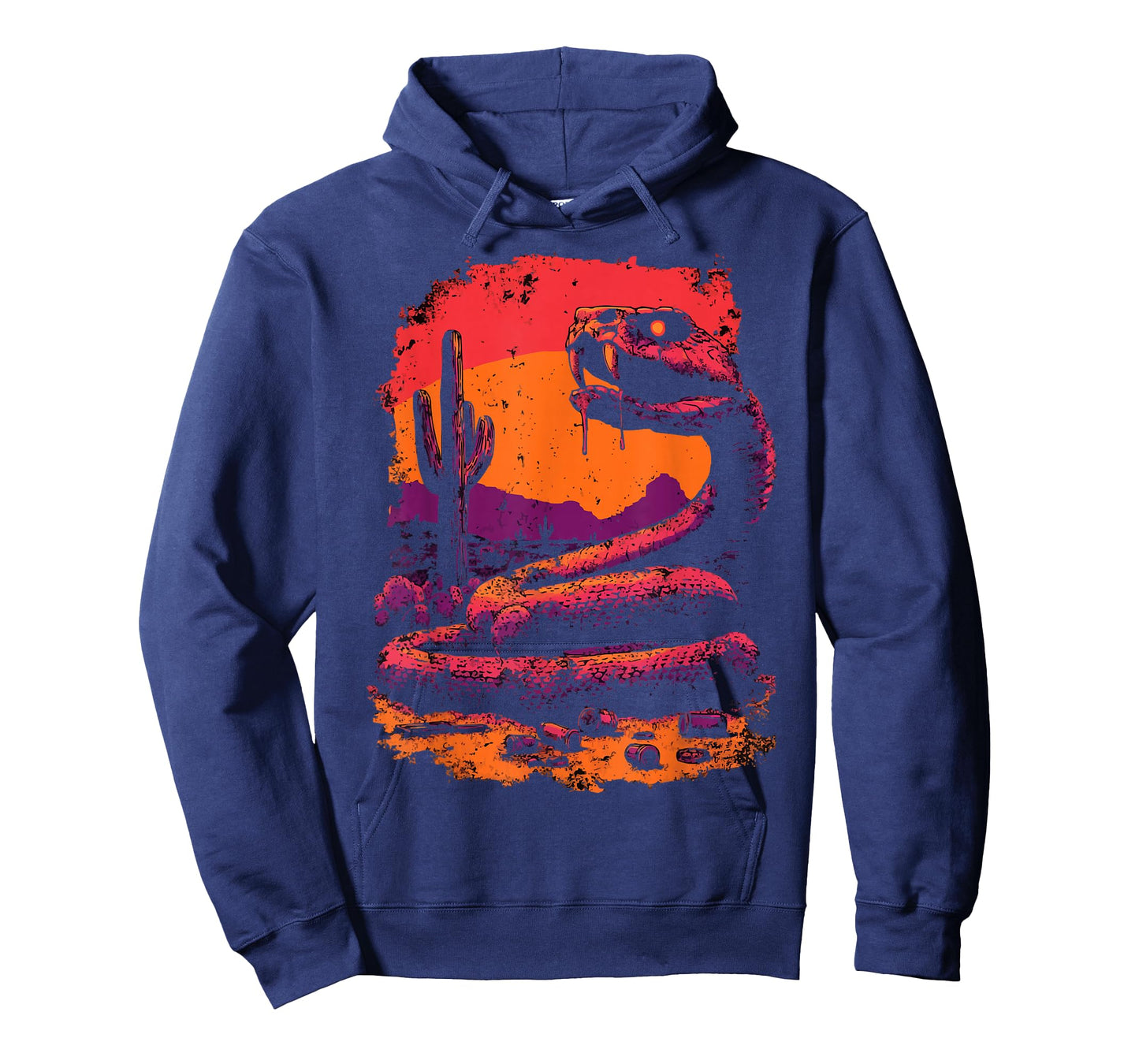 Creepy Rattlesnake with Desert Sunset Western Gothic Snake T-Shirt