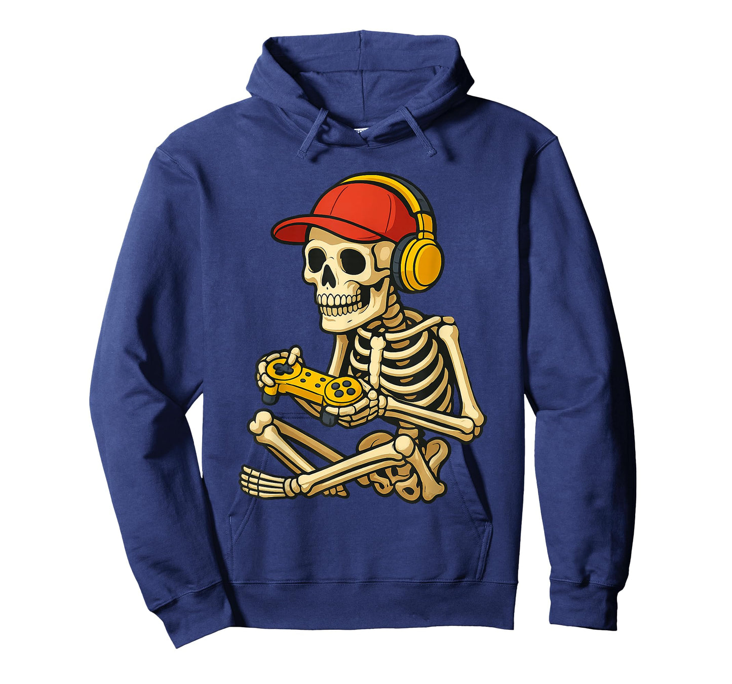 Funny Gaming Skeleton with Cap Headphones and Controller T-Shirt