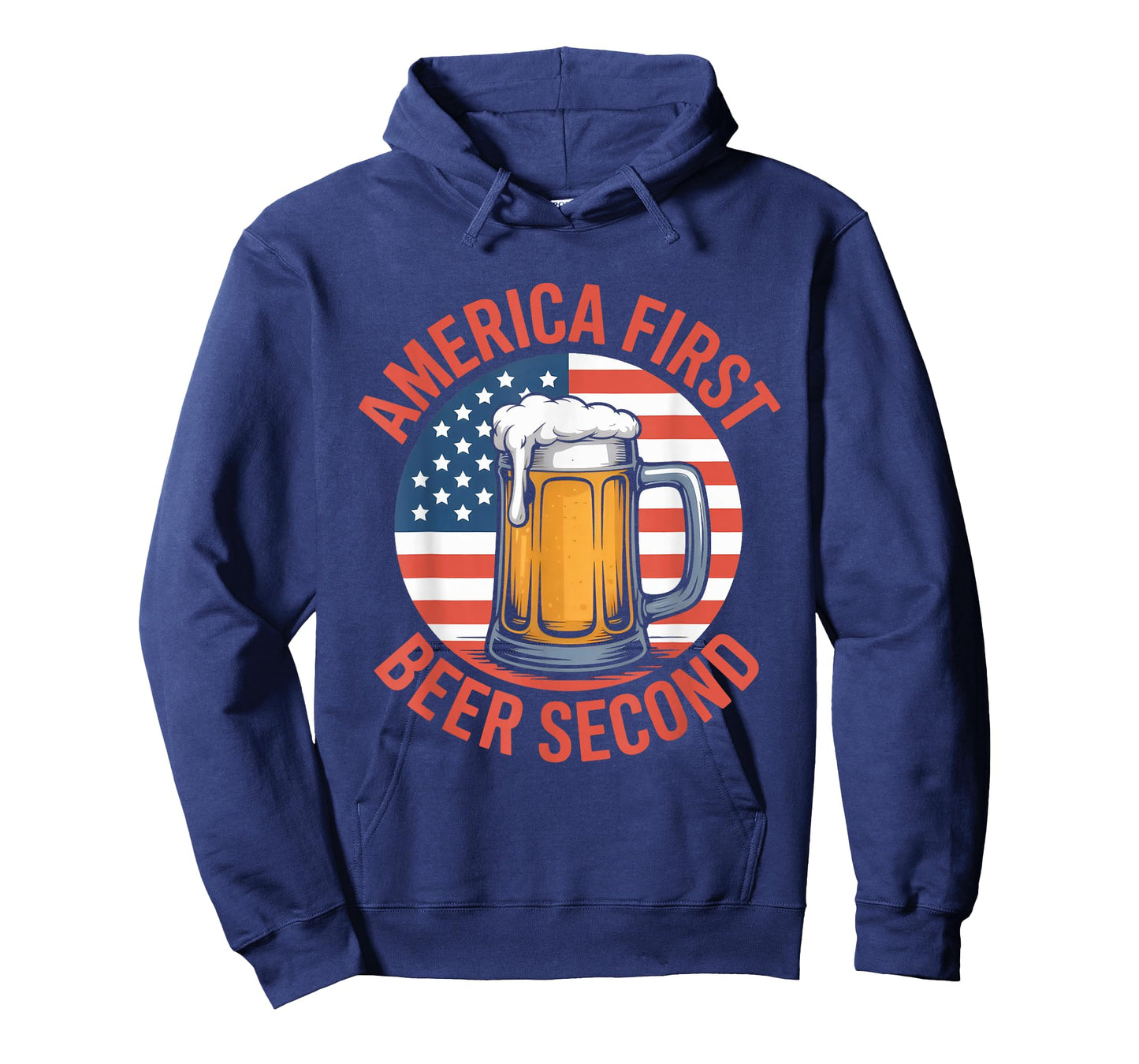 America First Beer Second Patriotic BBQ Drinking T-Shirt