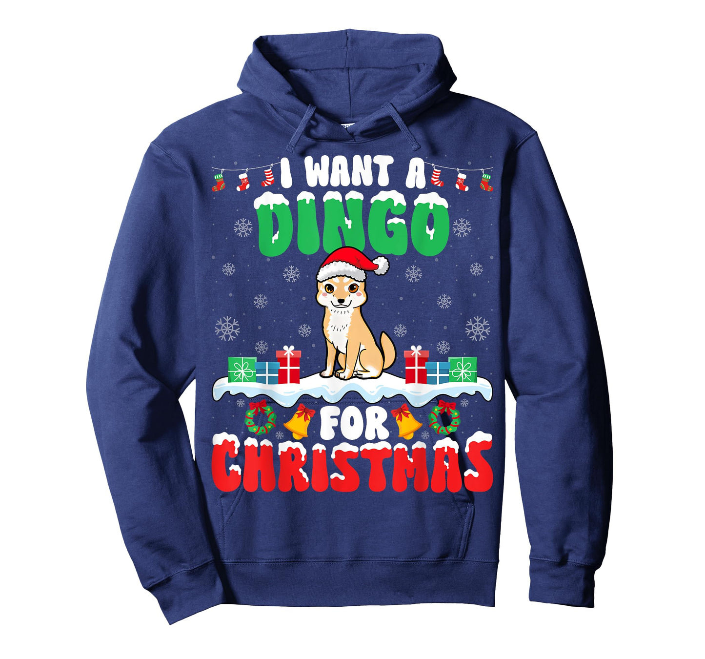 I Want A Dingo for Christmas - Dingo Dog Lover Santa Xmas T-Shirt