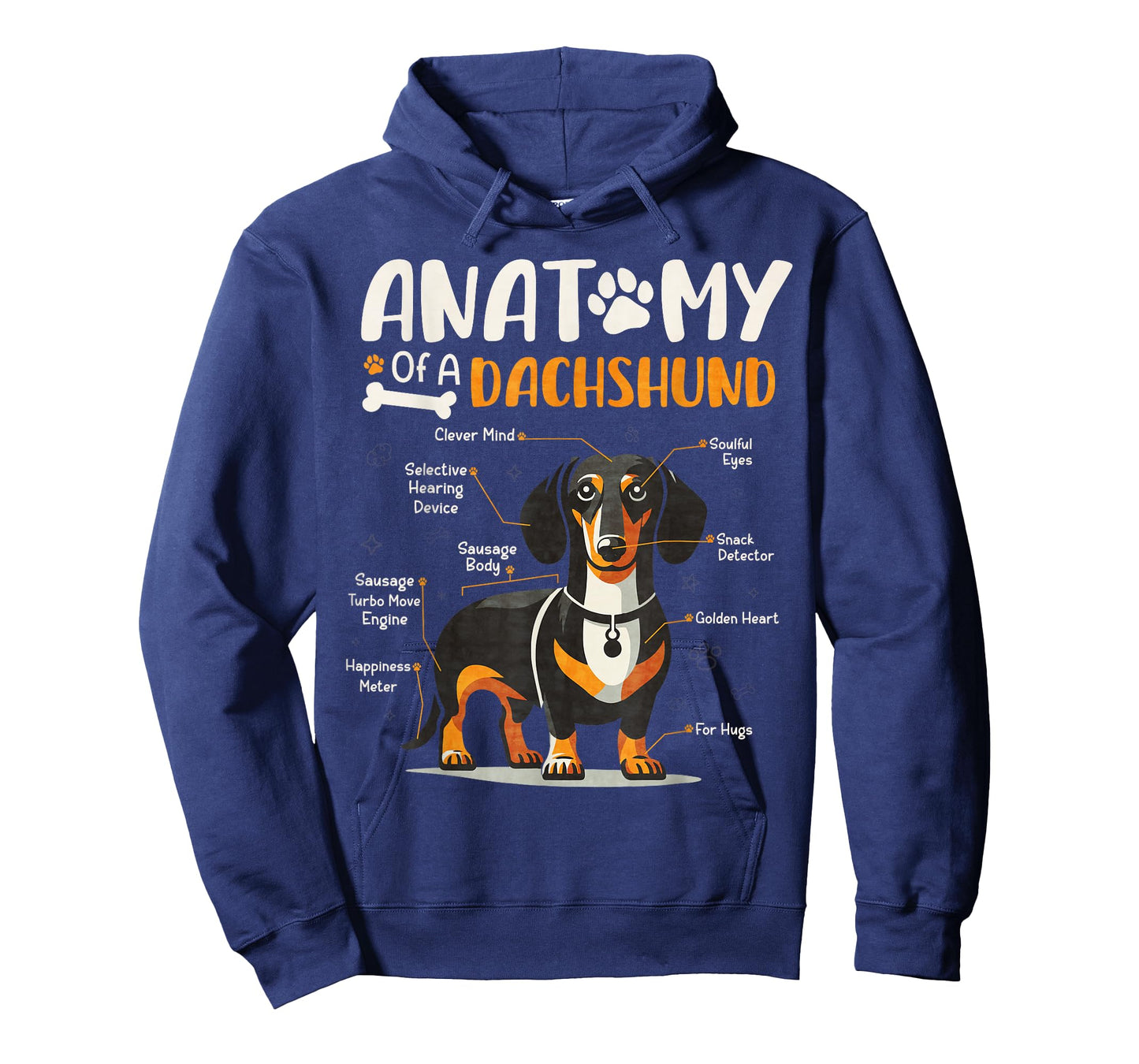 Vintage Anatomy Of A Dachshund Dog Funny Puppy Weiner Lover T-Shirt