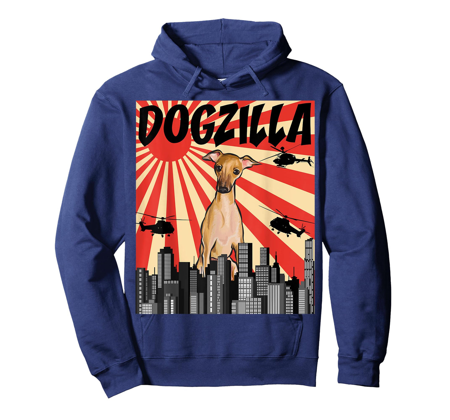 Retro Dogzilla Japanese Small Italian Gray Hound T-Shirt