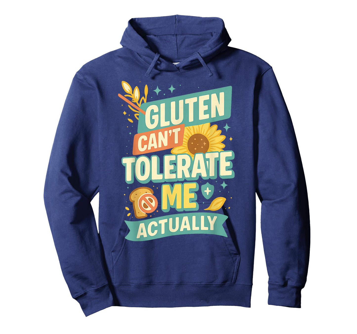 Funny Retro Vintage Groovy Gluten Can t Tolerate Me Actually T-Shirt