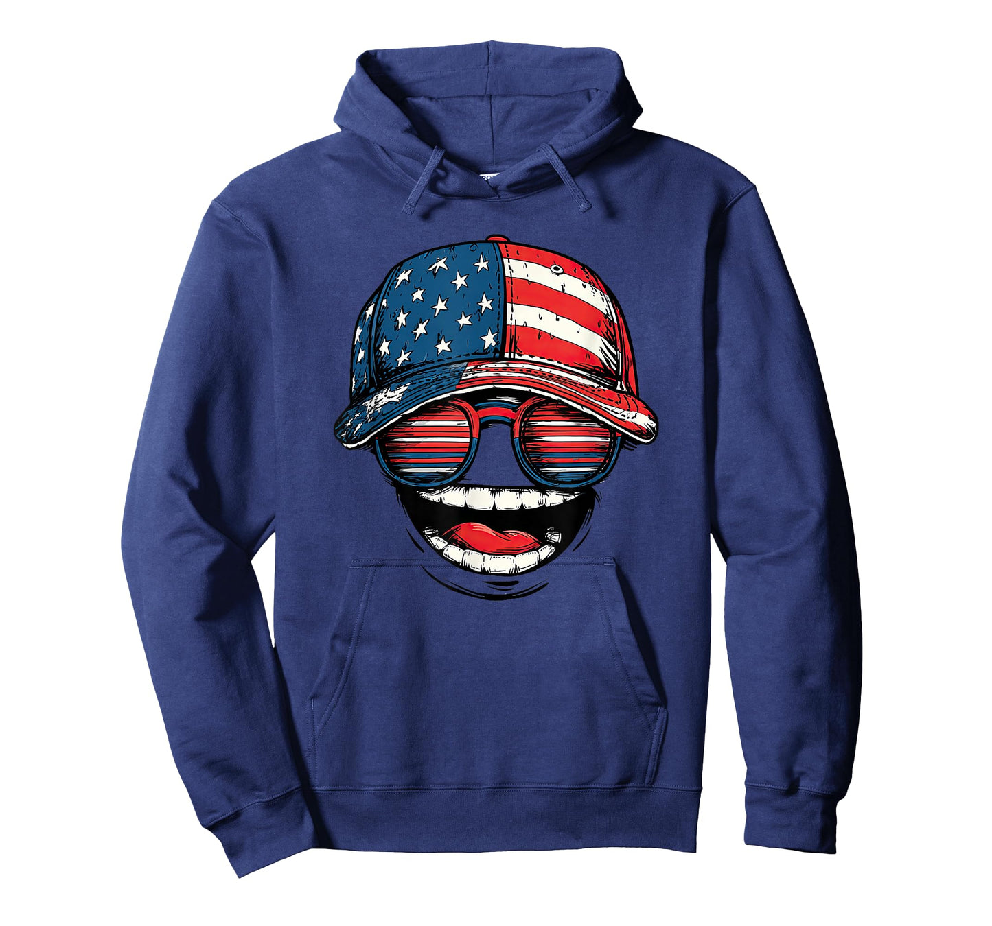 Big Laughing with America Cap and Cool Sunglasses T-Shirt