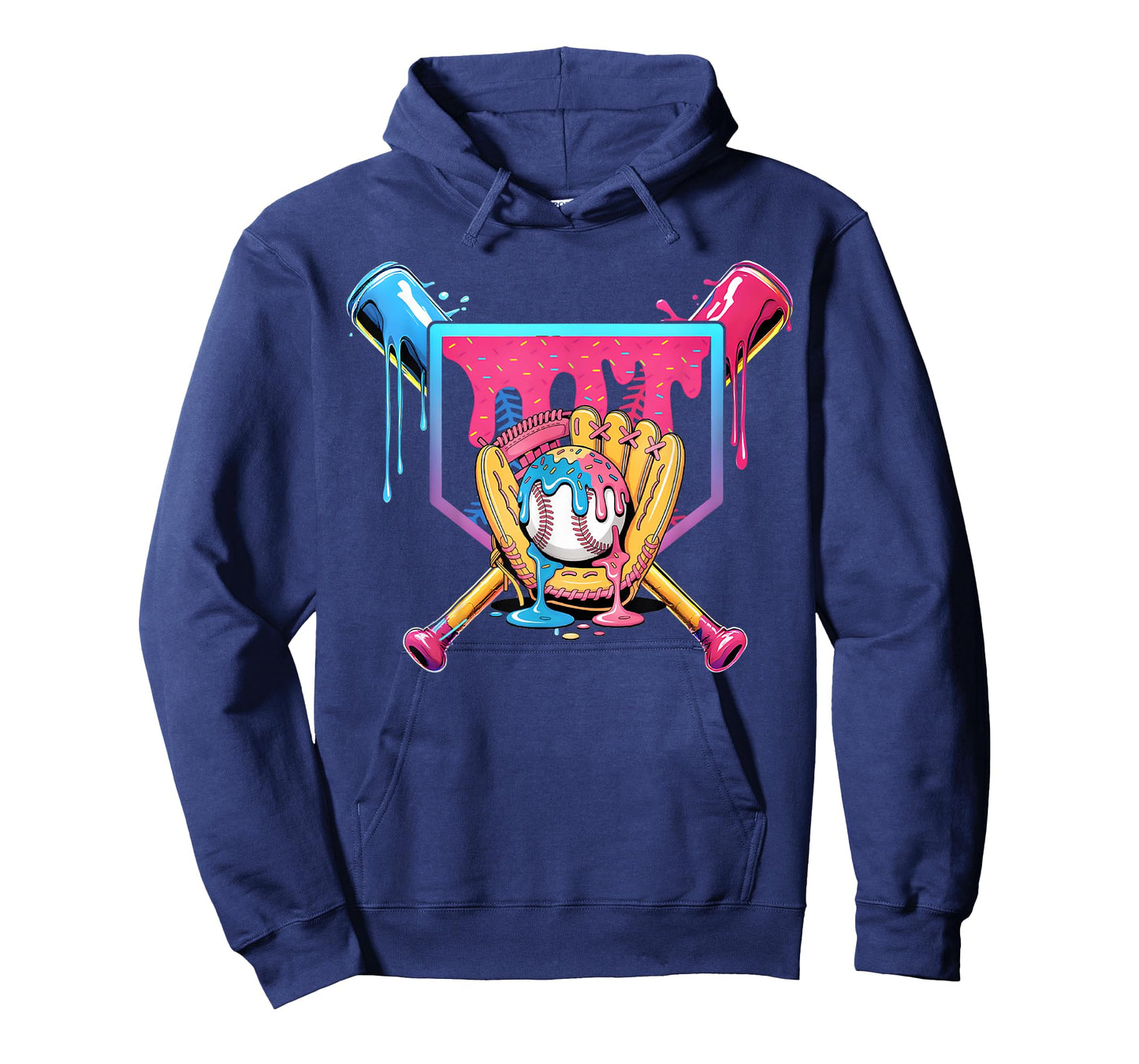 Baseball Home Plate Dripping Ice Cream Drip Youth Boys T-Shirt