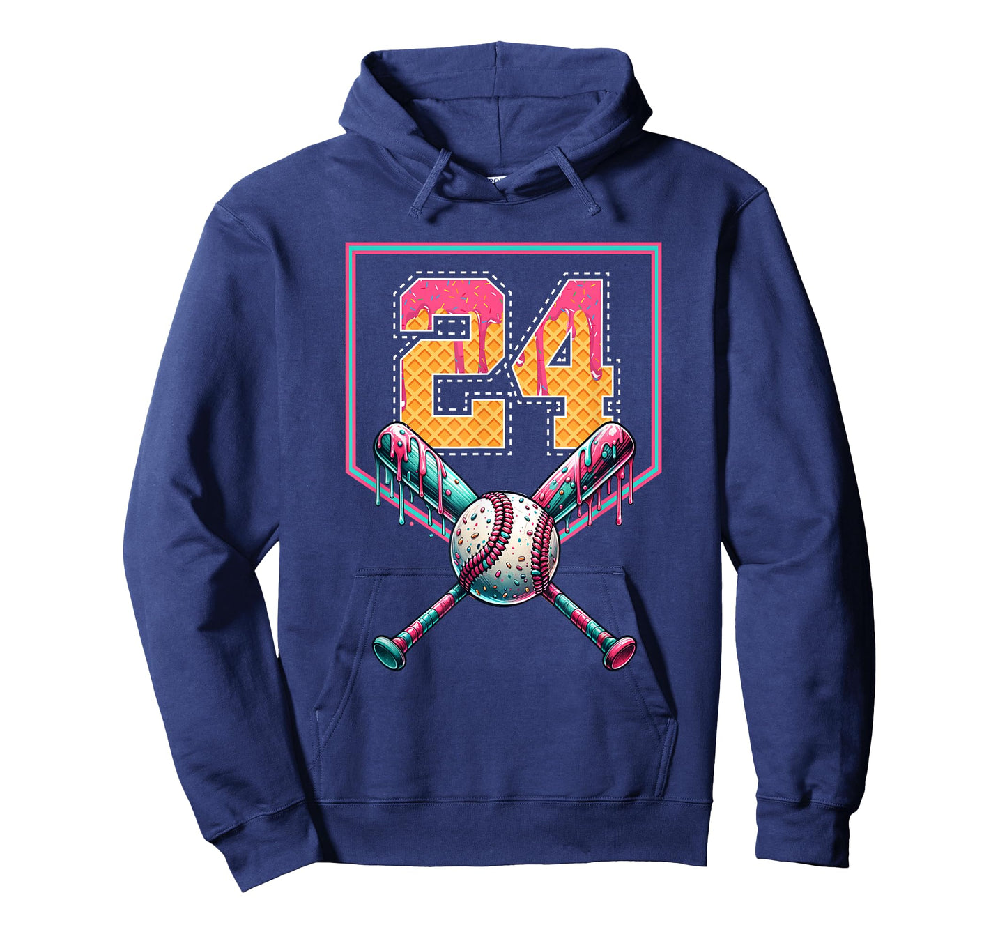 Baseball Drip Number 24 Player Or 24th Birthday T-Shirt
