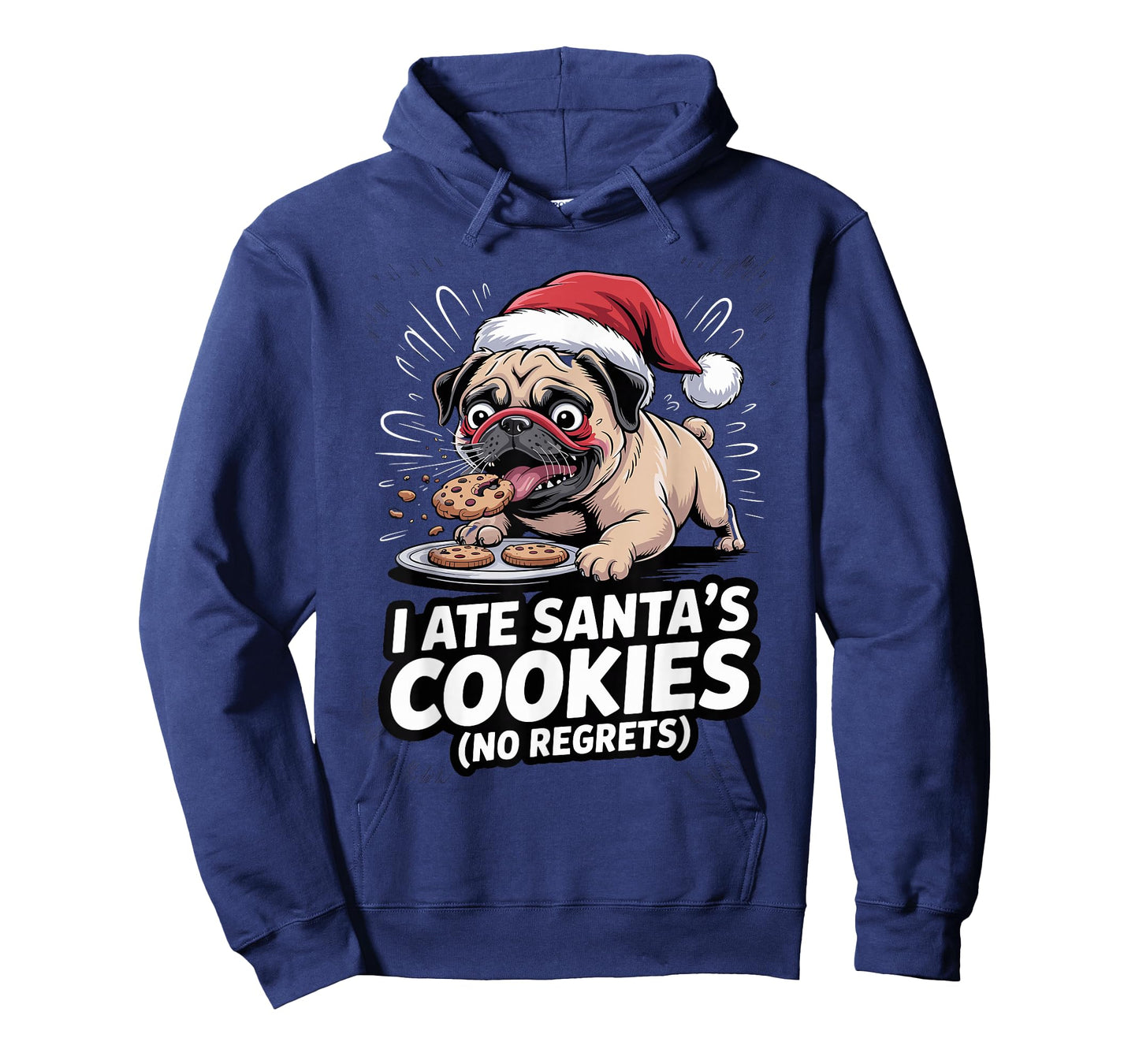 I Ate Santas Cookies Xmas Puppy Funny Christmas Pug T-Shirt