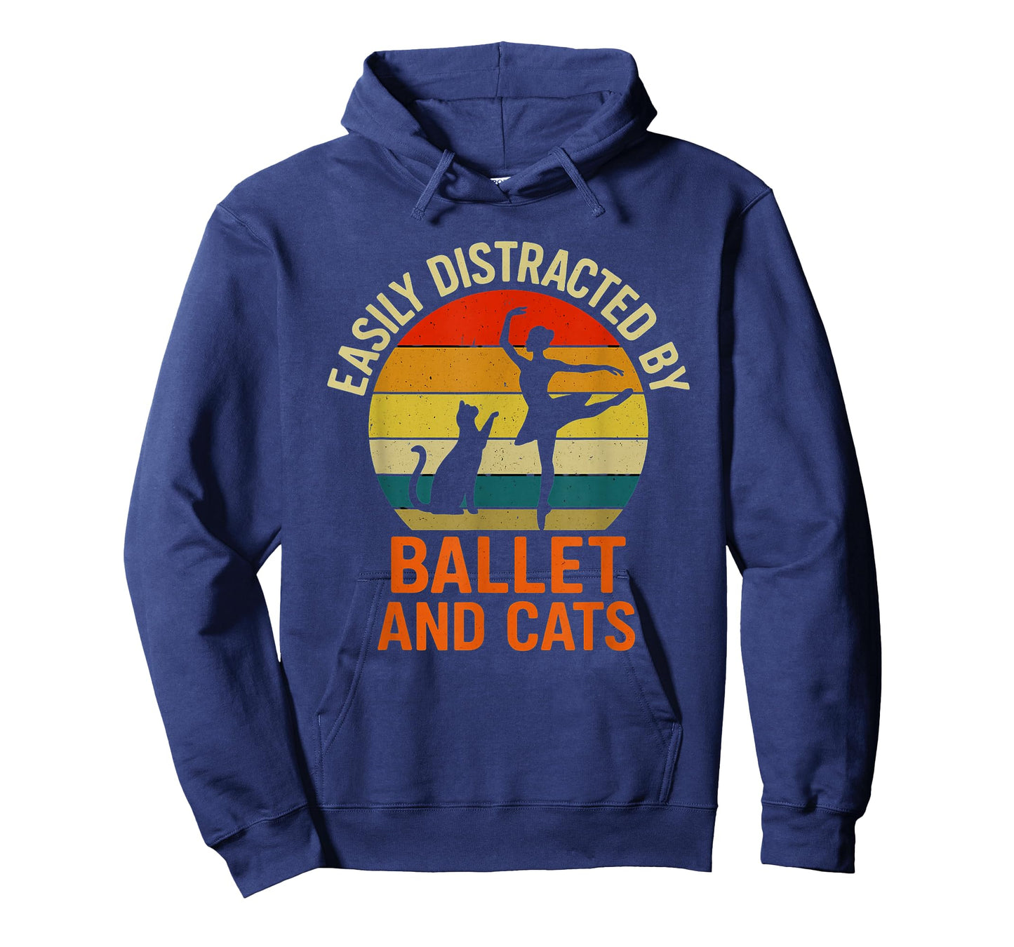 Easily Distracted by Ballet Cats Retro Ballerina Cat Lover T-Shirt