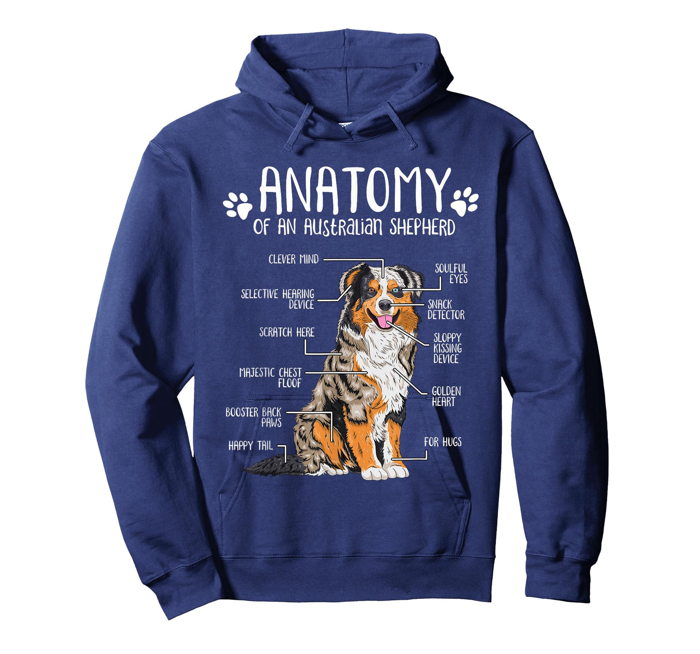 Funny Anatomy Australian Shepherd Dog Lover Aussie T-Shirt Small