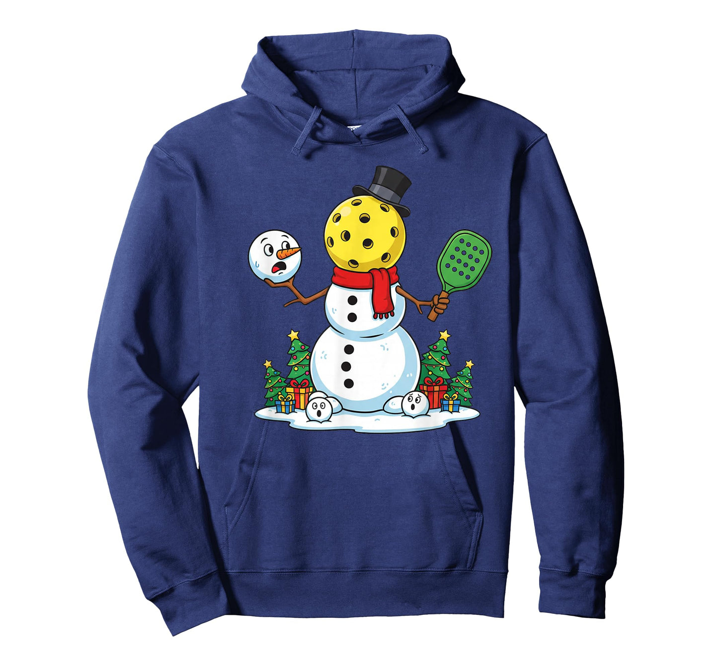 Funny Christmas Pickleball Snowman Xmas Mens Womens Kids T-Shirt