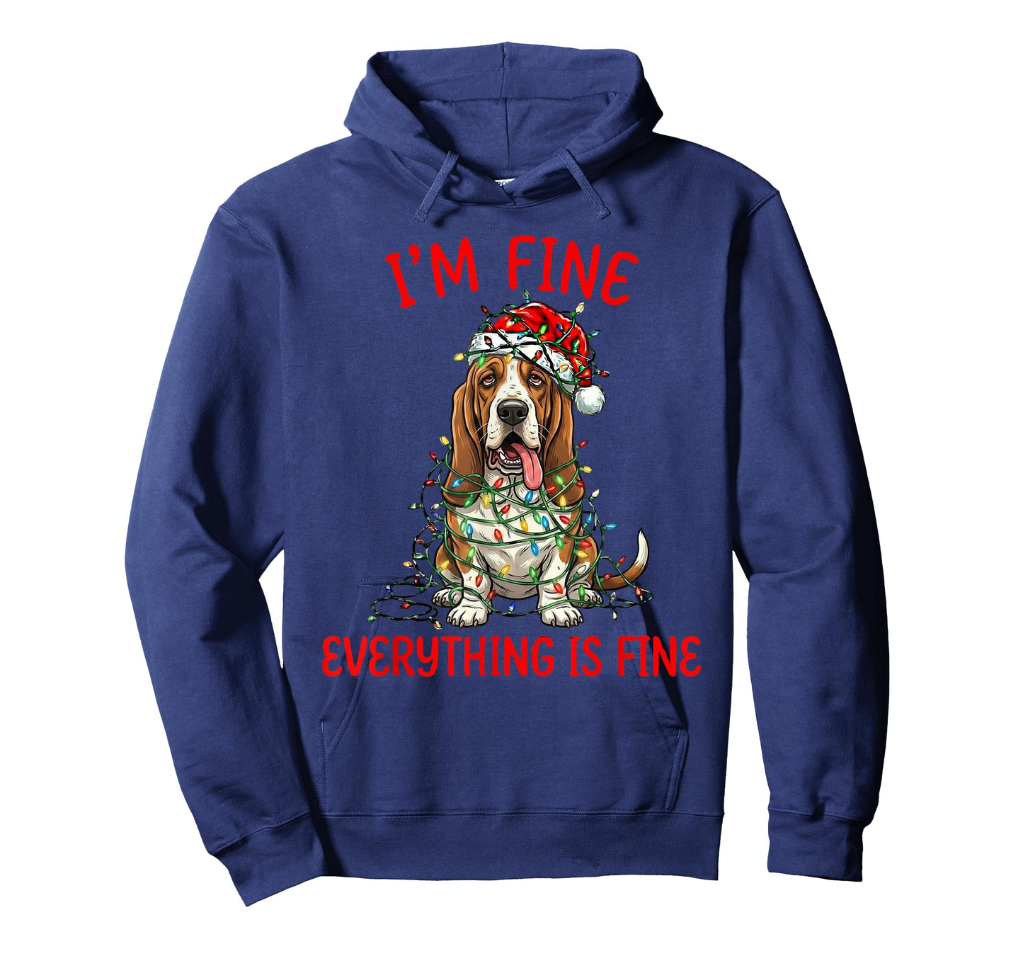Basset Hound Dog Christmas I'm Fine Everything is Fine T-Shirt