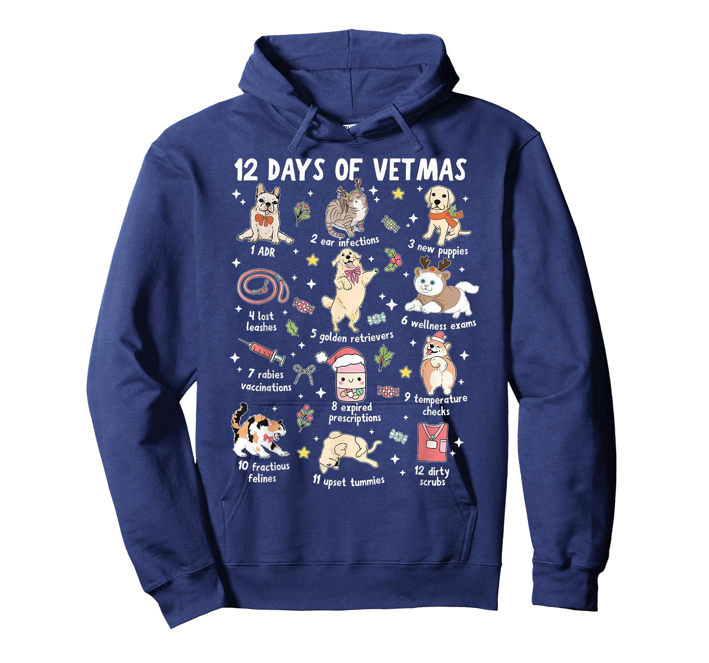 12 Days of Vermas Christmas Veterinary Medicine Vet Tech T-Shirt