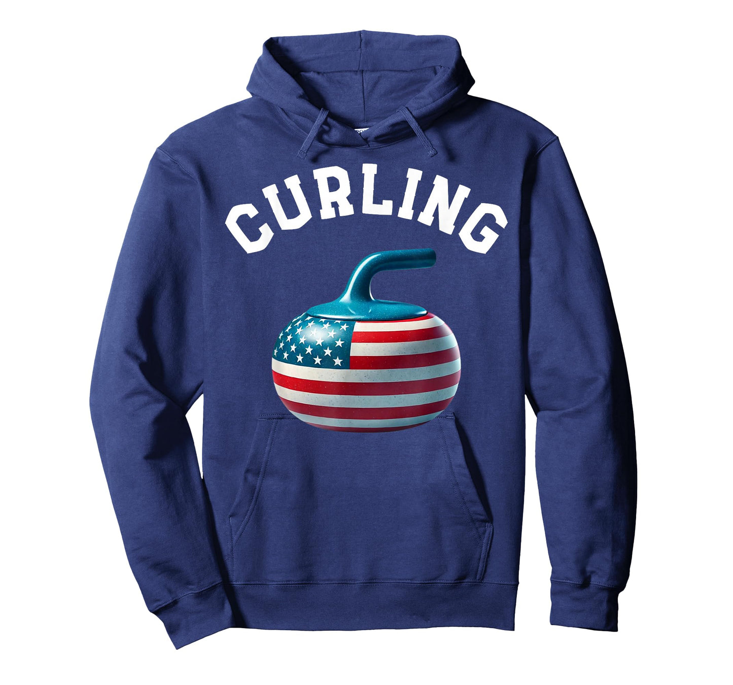 American Flag Curling USA 4th of July Man Woman T-Shirt T-Shirt