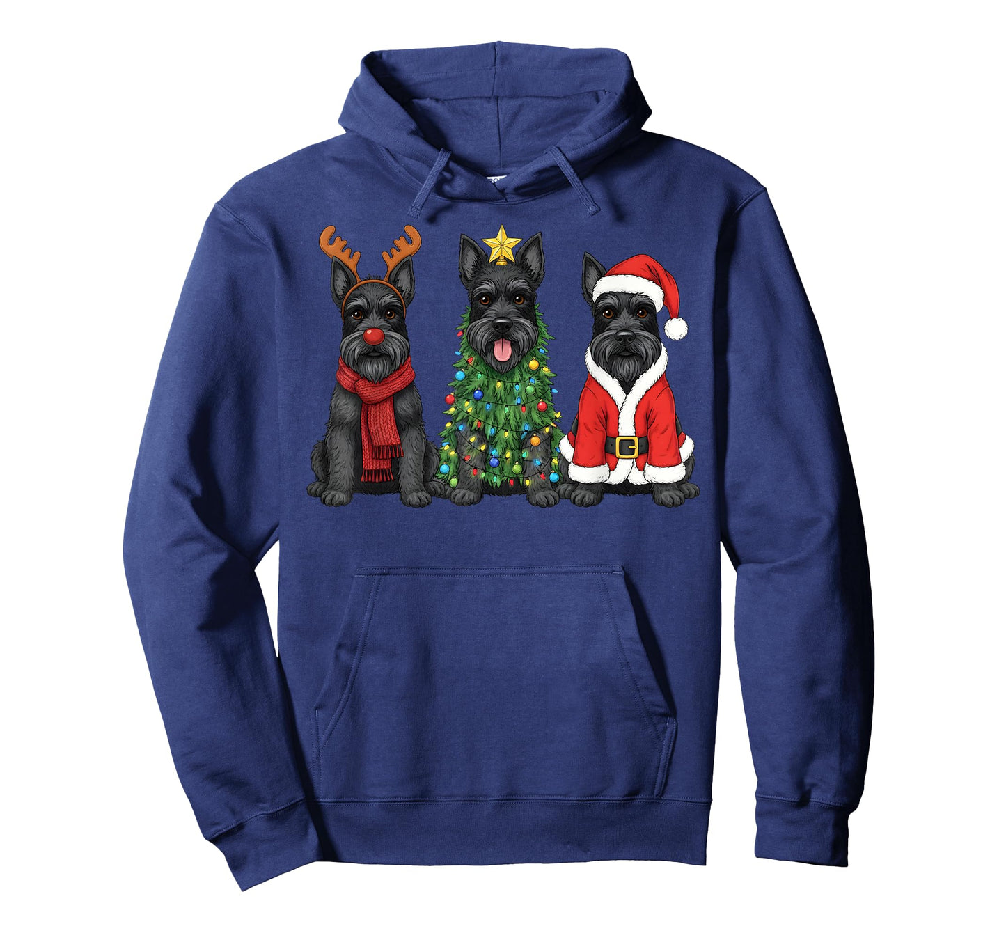 Retro Christmas Scottish Terrier Santa Reindeer Dog Lover T-Shirt