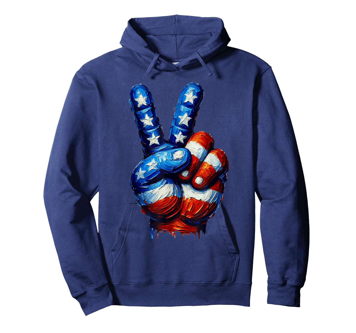 Peace Sign Hand USA Flag 4th of July Patriotic Men Women T-Shirt
