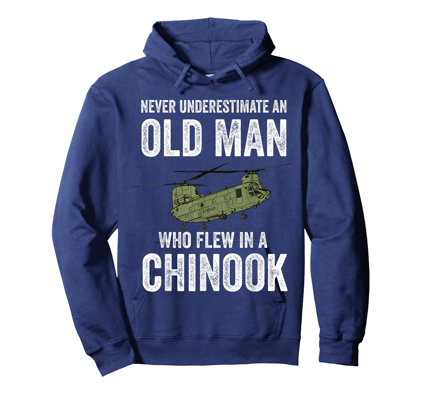 Military Aircraft Collection by Zynx An Old Man Who Flew In A CH-47 Chinook Helicopter Veteran T-Shirt, Small