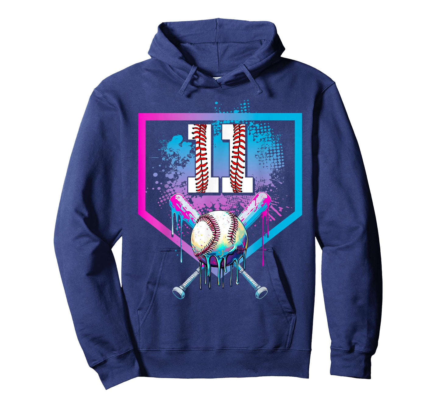 Baseball Drip 11th Birthday Home Plate Boy Youth 11 Year Old T-Shirt