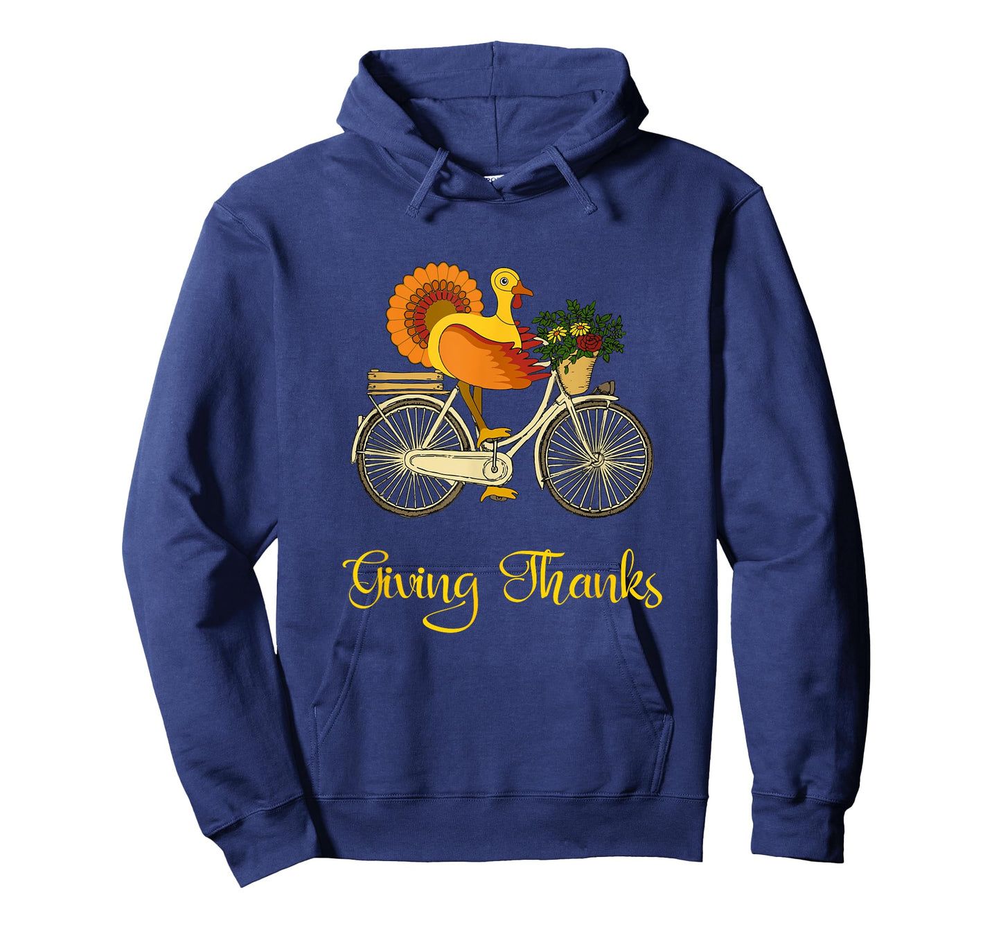 Giving Thanks Vintage Thanksgiving Turkey Riding Bicycle T-Shirt